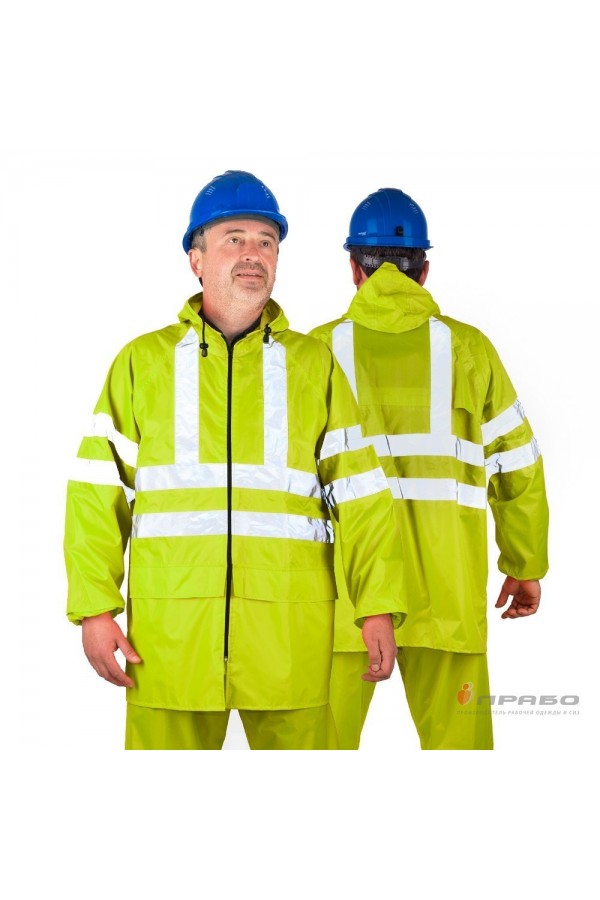 Костюм влагозащитный "Тайфун СОП" лимонный с сигнальными элементами (куртка и брюки)