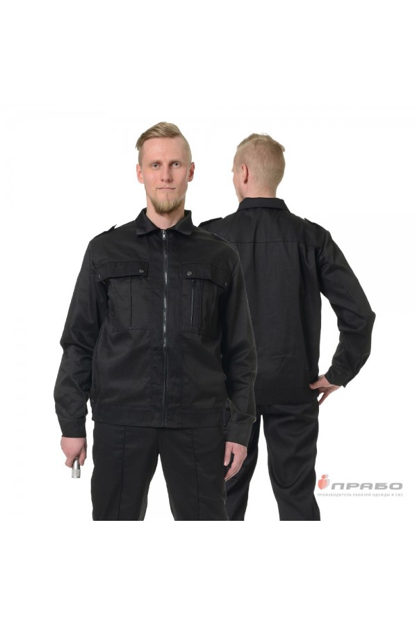 Костюм мужской "Ясон" чёрный для сотрудников охранных предприятий (куртка и брюки)