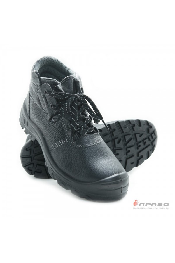 Ботинки кожаные "Мастер Prof" EU-S1Р c МП и антипрокольной стелькой чёрные