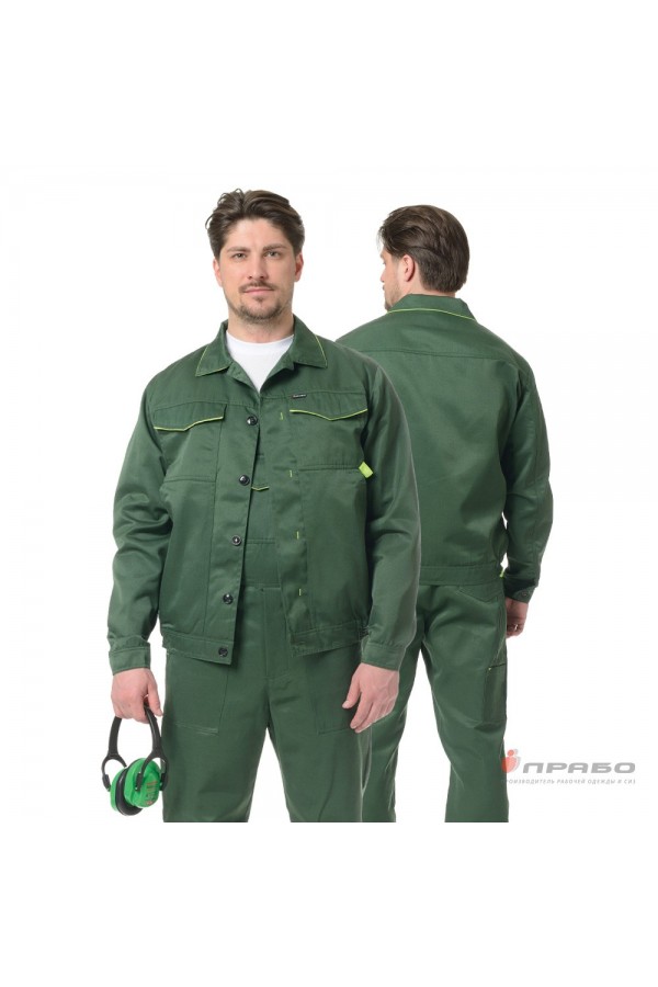 Костюм мужской "Докер" зелёный (куртка и полукомбинезон)