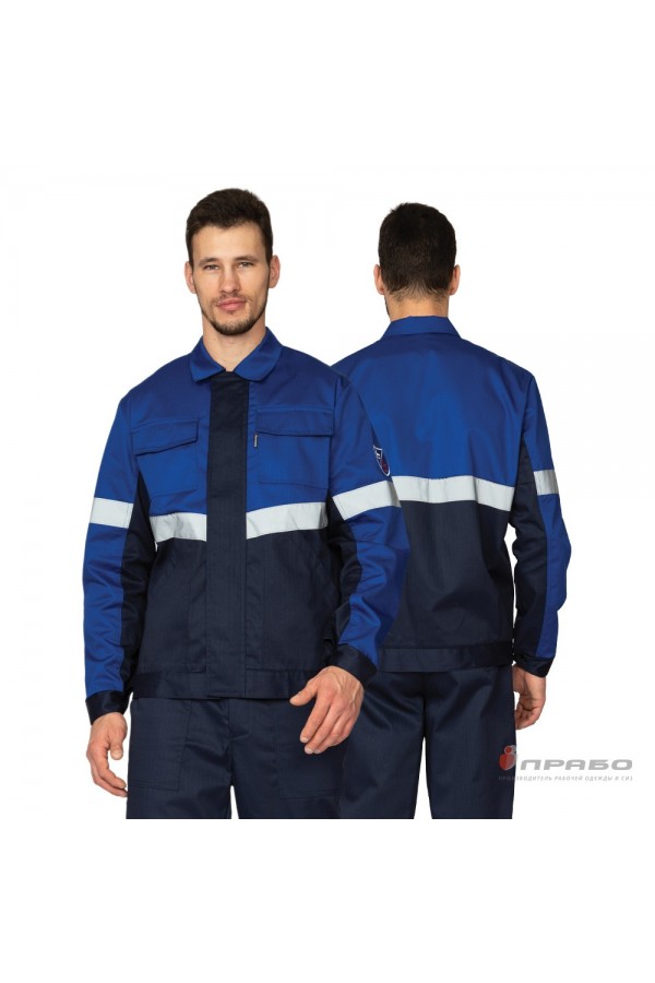 Костюм антистатический мужской "Вираж-Антистат М" тёмно-синий/василёк (куртка и брюки)