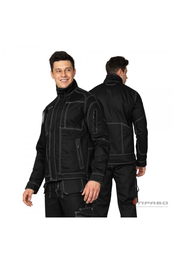 Костюм мужской "Викинг 2020" чёрный (куртка и брюки)