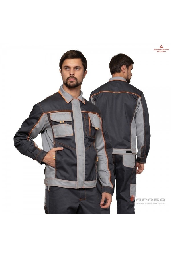 Костюм мужской "Бренд 1" серый/серый универсальный (куртка и брюки)