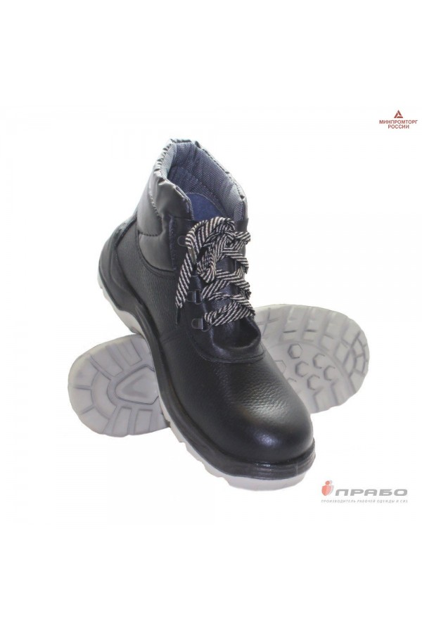 Ботинки кожаные "Нитро-22-422-ПУ-Р" с подошвой ПУ/нитрил и КП чёрные